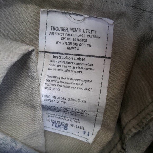 US Air Force USAF Mens Utility Digital Camo Trousers Green Size 34 Pockets - Picture 11 of 11